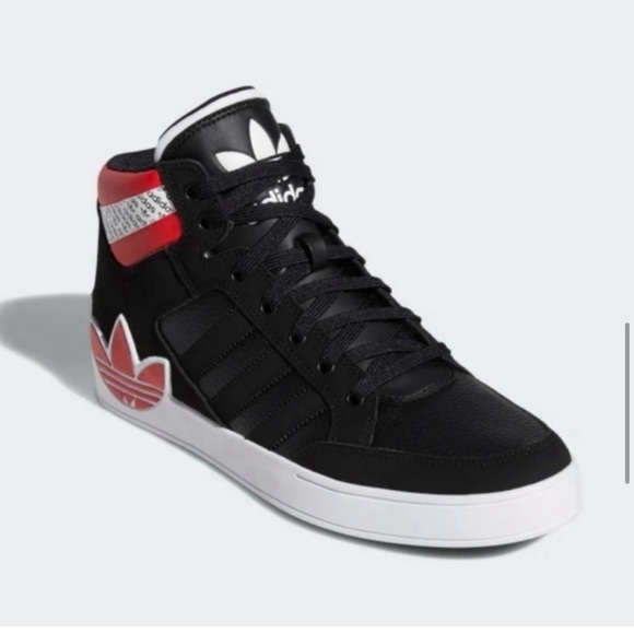 Adidas Hardcourt Hi Men’s Size 9 New in Box Black and Red Athletic Shoes - Picture 3 of 6